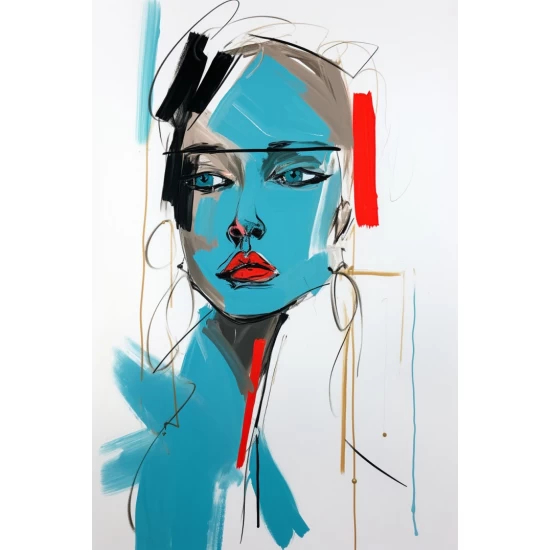 Blue face - Πίνακας σε καμβά