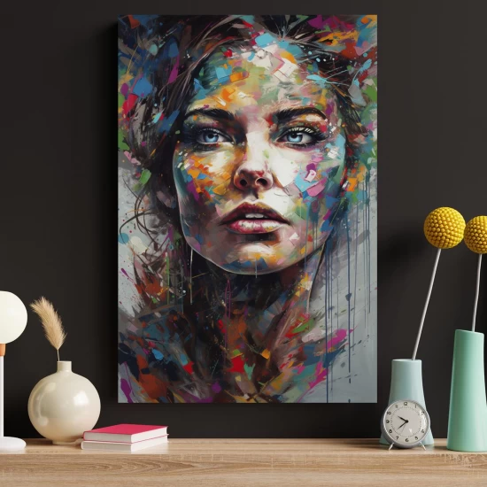 Color splashed woman - Πίνακας σε καμβά