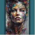 Color splashed woman - Πίνακας σε καμβά