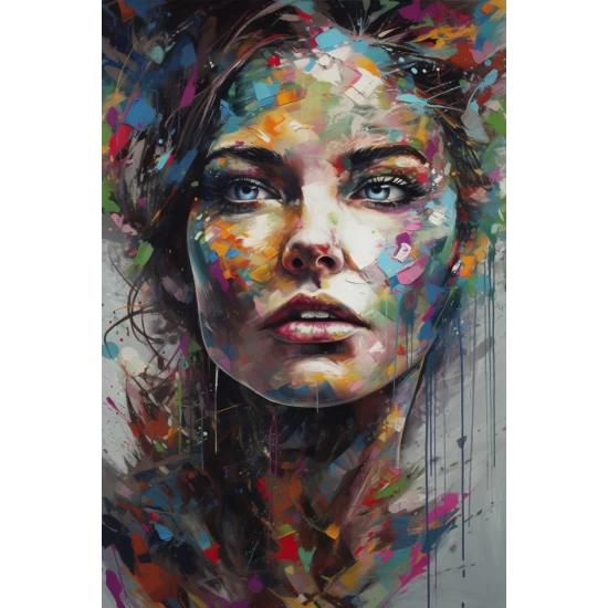 Color splashed woman - Πίνακας σε καμβά