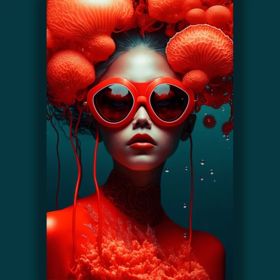 Underwater fashion - Πίνακας σε καμβά