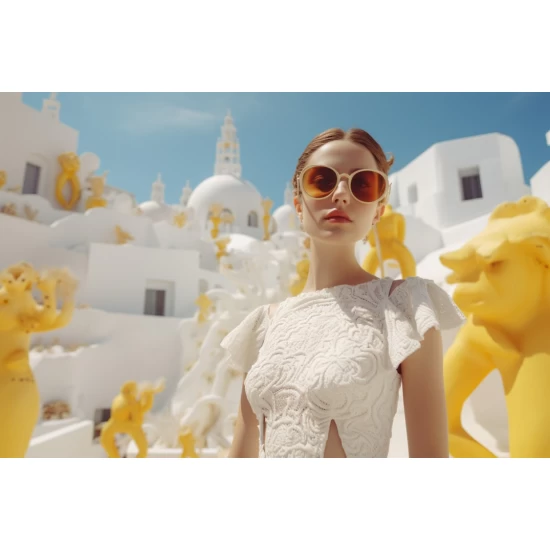 Wedding in santorini - Πίνακας σε καμβά