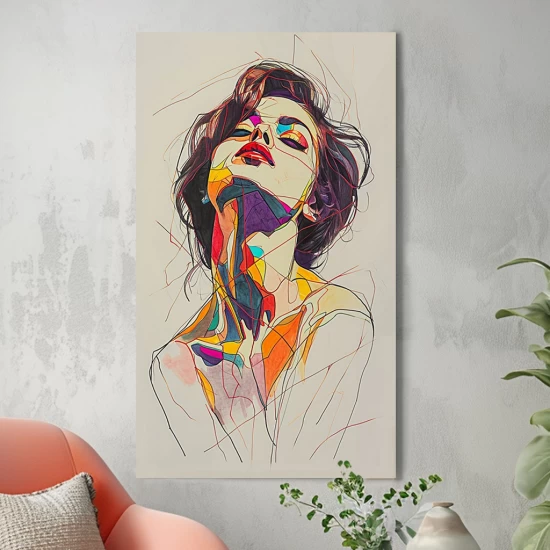 Woman drawing - Πίνακας σε καμβά