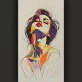 Woman drawing - Πίνακας σε καμβά