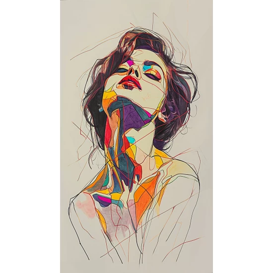 Woman drawing - Πίνακας σε καμβά