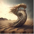 Clock in the wind - Πίνακας σε καμβά