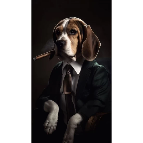 Beagle gangster - Πίνακας σε καμβά