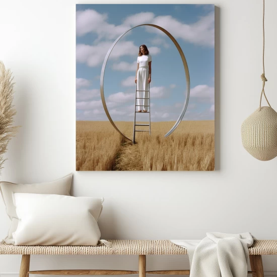 Lady on a ladder - Πίνακας σε καμβά