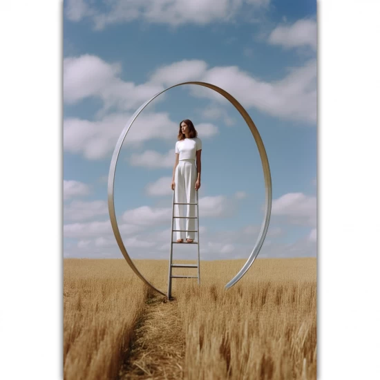 Lady on a ladder - Πίνακας σε καμβά