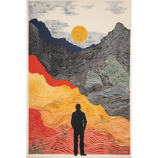 Looking at a mountain - Πίνακας σε καμβά