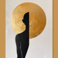 Minimalist black and gold - Πίνακας σε καμβά