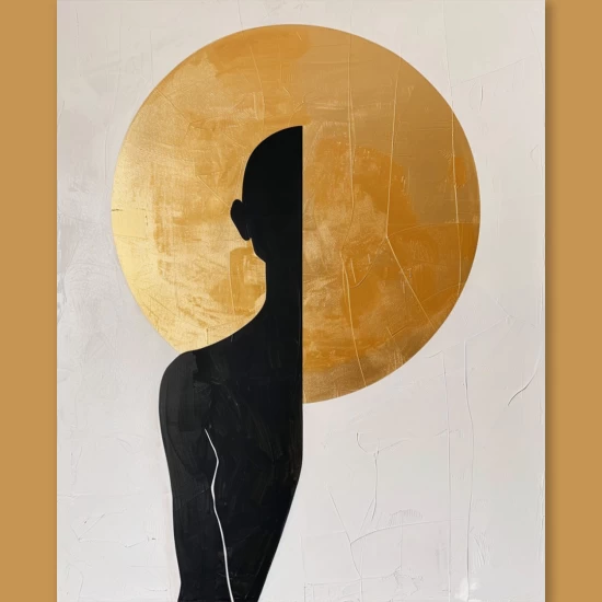 Minimalist black and gold - Πίνακας σε καμβά