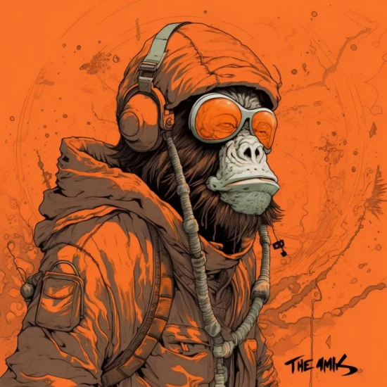 Orange monkey - Πίνακας σε καμβά