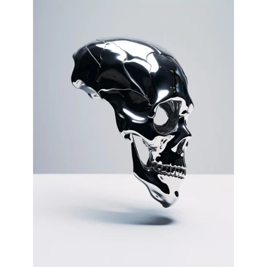 Silver skull skeleton - Πίνακας σε καμβά