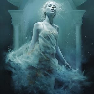 Woman underwater 2 - Πίνακας σε καμβά