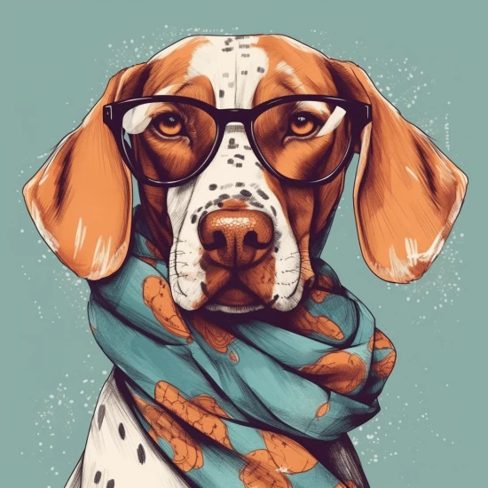 60s trendy dog - Πίνακας σε καμβά