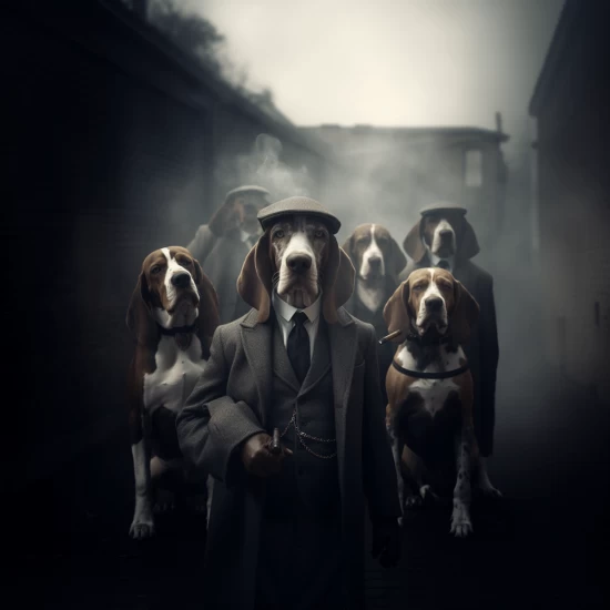 Basset hound - Mafia animals - Πίνακας σε καμβά