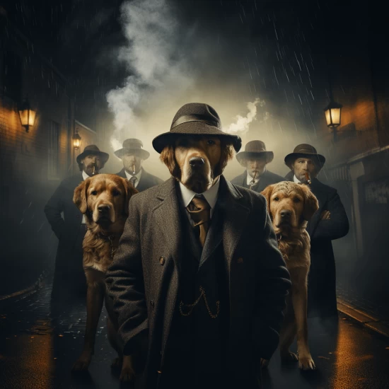 Golden Retriever - Mafia animals - Πίνακας σε καμβά