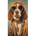 Hippy beagle - Πίνακας σε καμβά