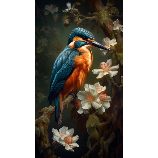 Kingfisher the lord of the flowers - Πίνακας σε καμβά