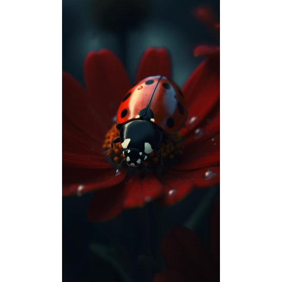 Ladybug on a flower - Πίνακας σε καμβά