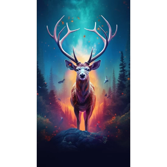 Mythical deer - Πίνακας σε καμβά