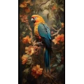 Parrot sitting on the tree - Πίνακας σε καμβά