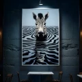 Zebra reflections - Πίνακας σε καμβά