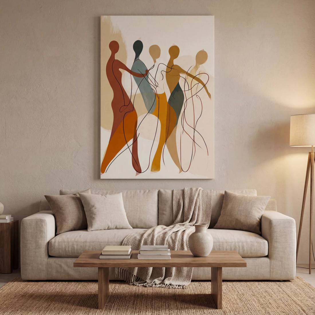 Abstract πίνακας καμβά Dancing για τοίχο σαλονιού