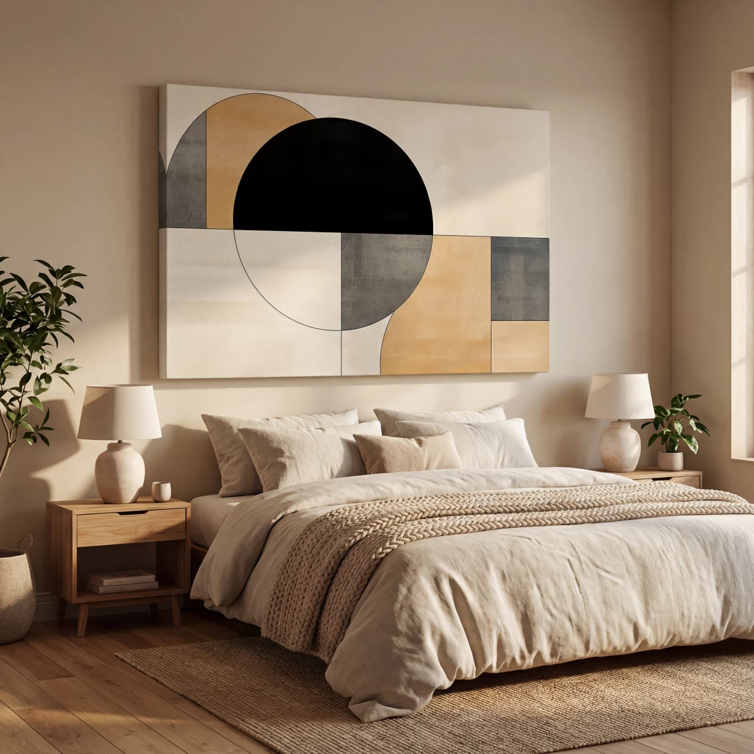 Πίνακας καμβά Black and Brown για υπνοδωμάτιο