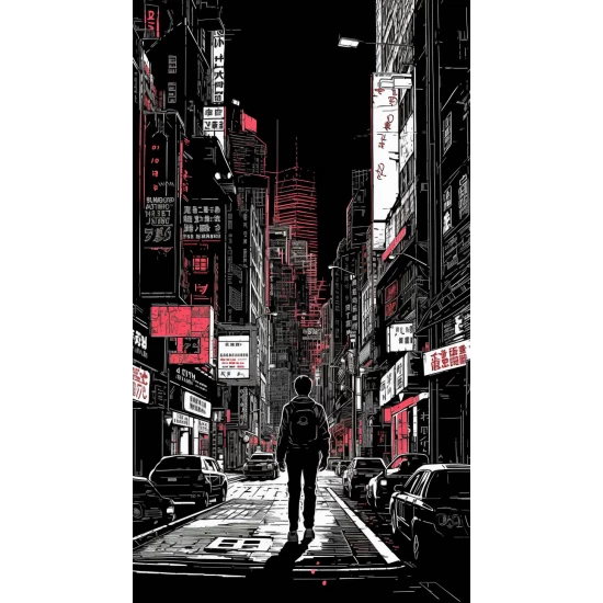 Tokyo street at night - Πίνακας σε καμβά