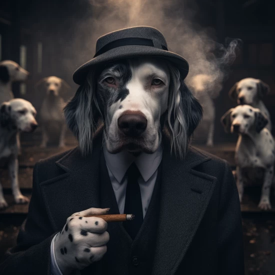 English setter - Mafia animals - Πίνακας σε καμβά