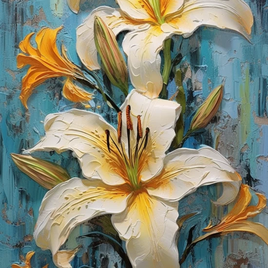 Yellow lily - Πίνακας σε καμβά