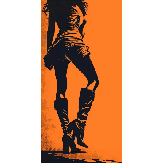 Woman in boots - Πίνακας σε καμβά