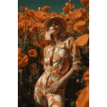 Woman in flowers forest print - Πίνακας σε καμβά