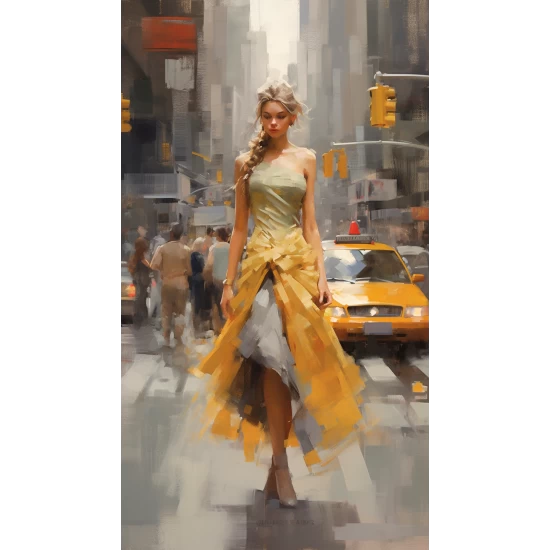 Woman in the city - Πίνακας σε καμβά