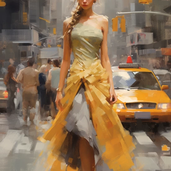 Woman in the city - Πίνακας σε καμβά