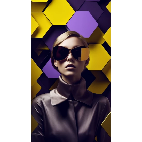 Woman wearing a set of stainless steel - Πίνακας σε καμβά