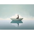 Βoat on a lake - Πίνακας σε καμβά