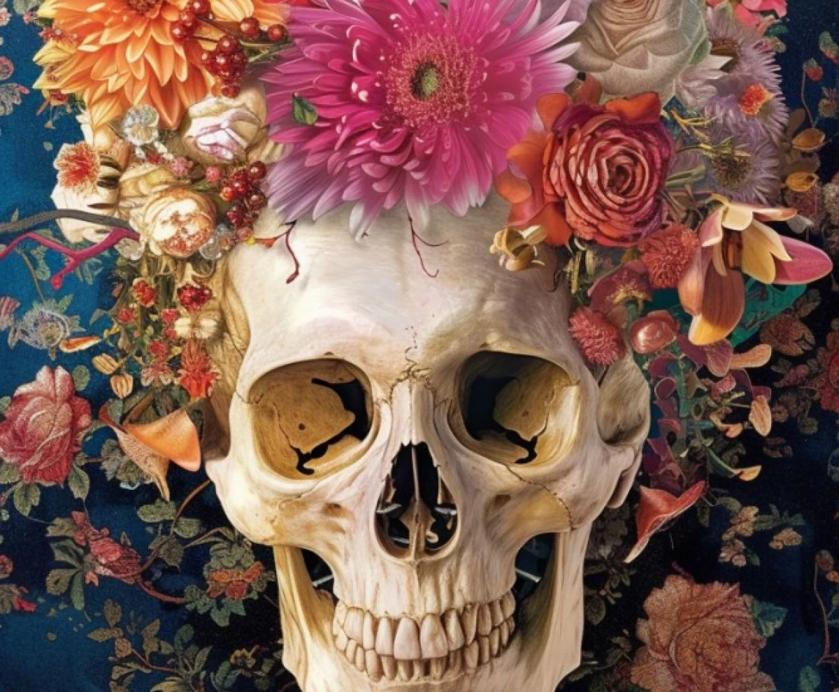 Illustration skull - surreal πίνακας σε καμβά σε χώρο