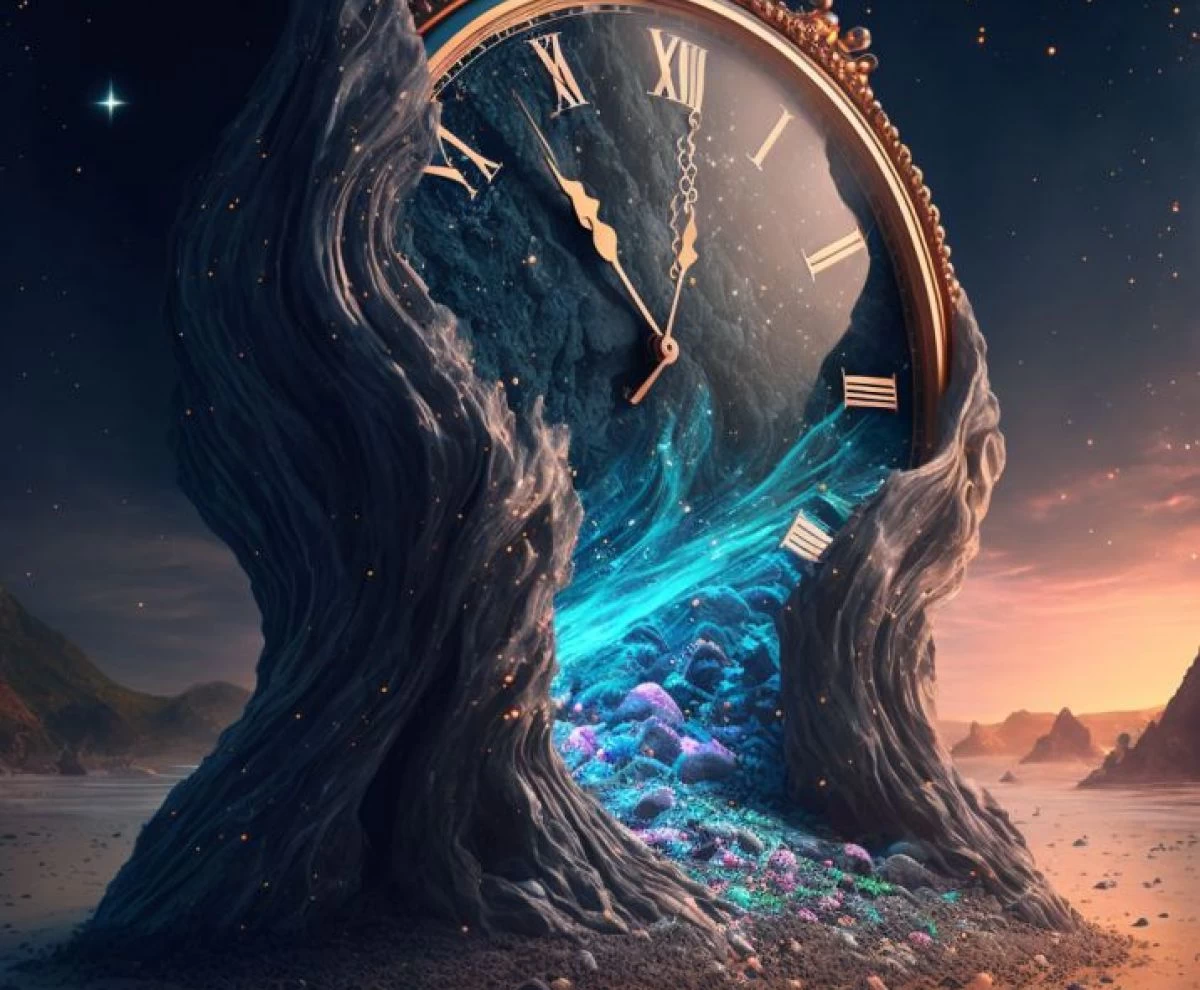 Melting clock - surreal πίνακας σε καμβά σε χώρο