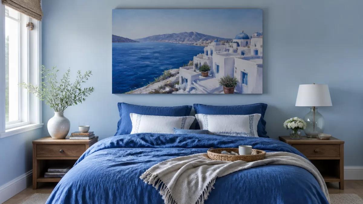 Cool Blue: Η τάση της Pinterest για ήρεμο υπνοδωμάτιο και οι πίνακες που της ταιριάζουν