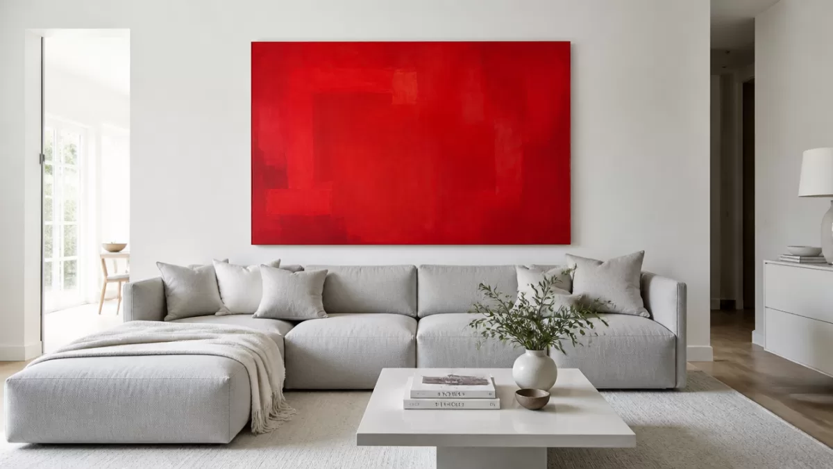 Unexpected red theory: Γιατί ένας κόκκινος πίνακας «σώζει» κάθε δωμάτιο