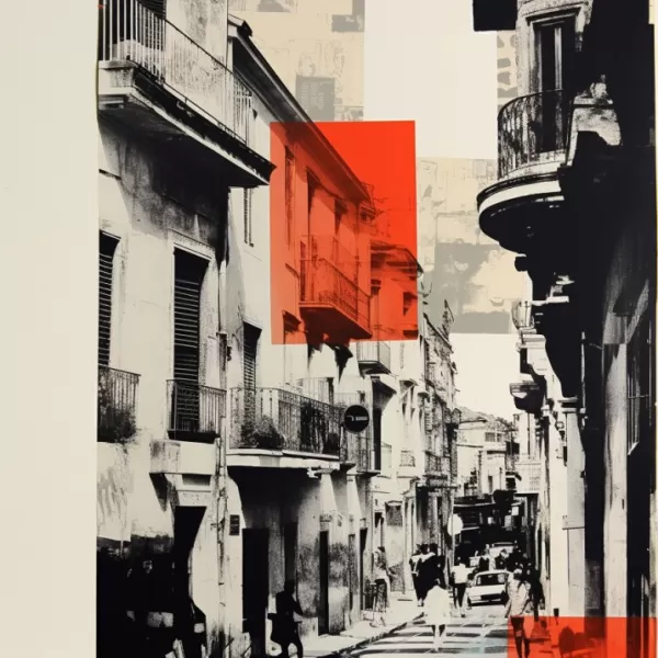 Black and white news paper collage art 2
