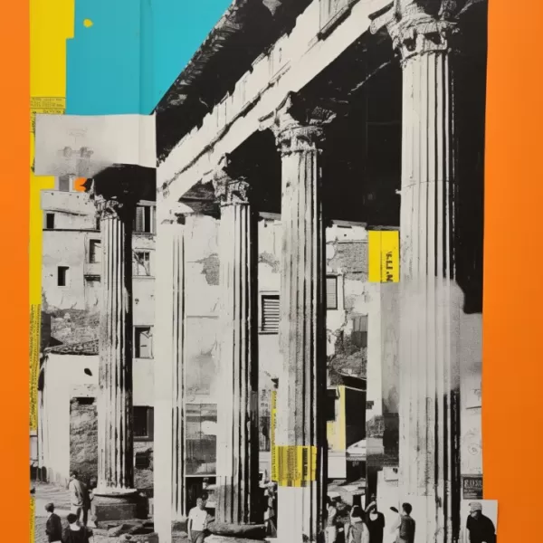 Black and white news paper collage art 3