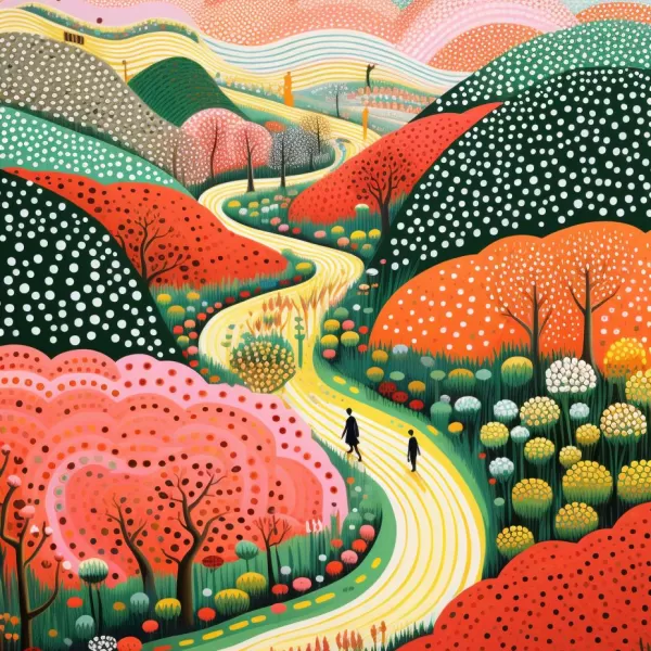 Walking beside flower field 2