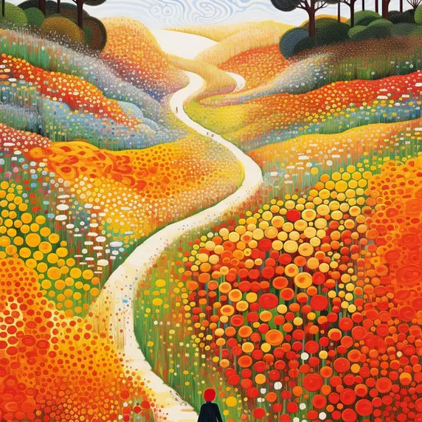 Walking beside flower field 3