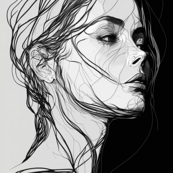 White and black womans face