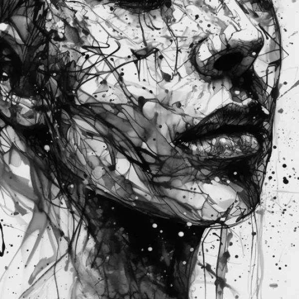 White and black womans face 2