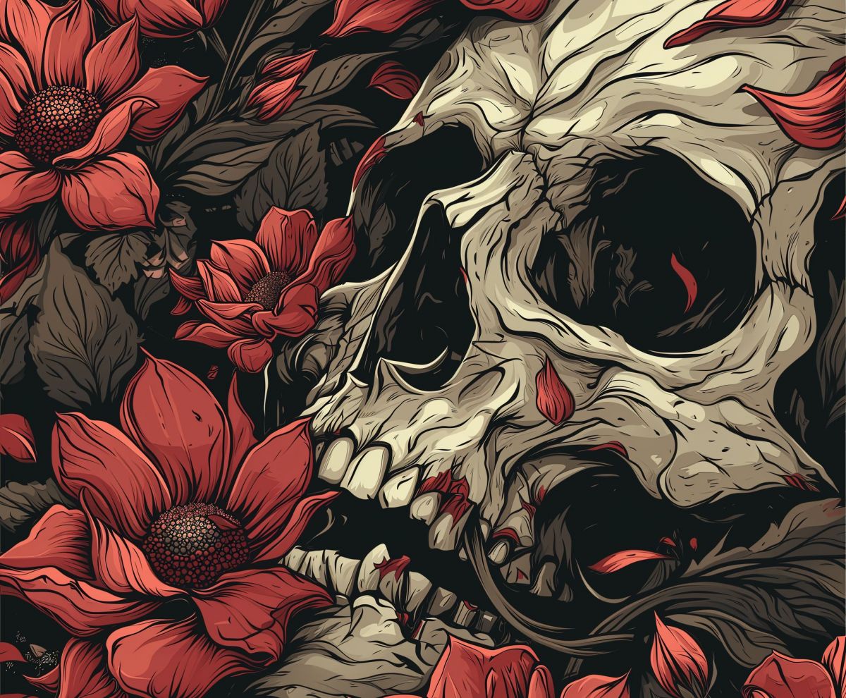 Death in red - surreal πίνακας σε καμβά σε χώρο